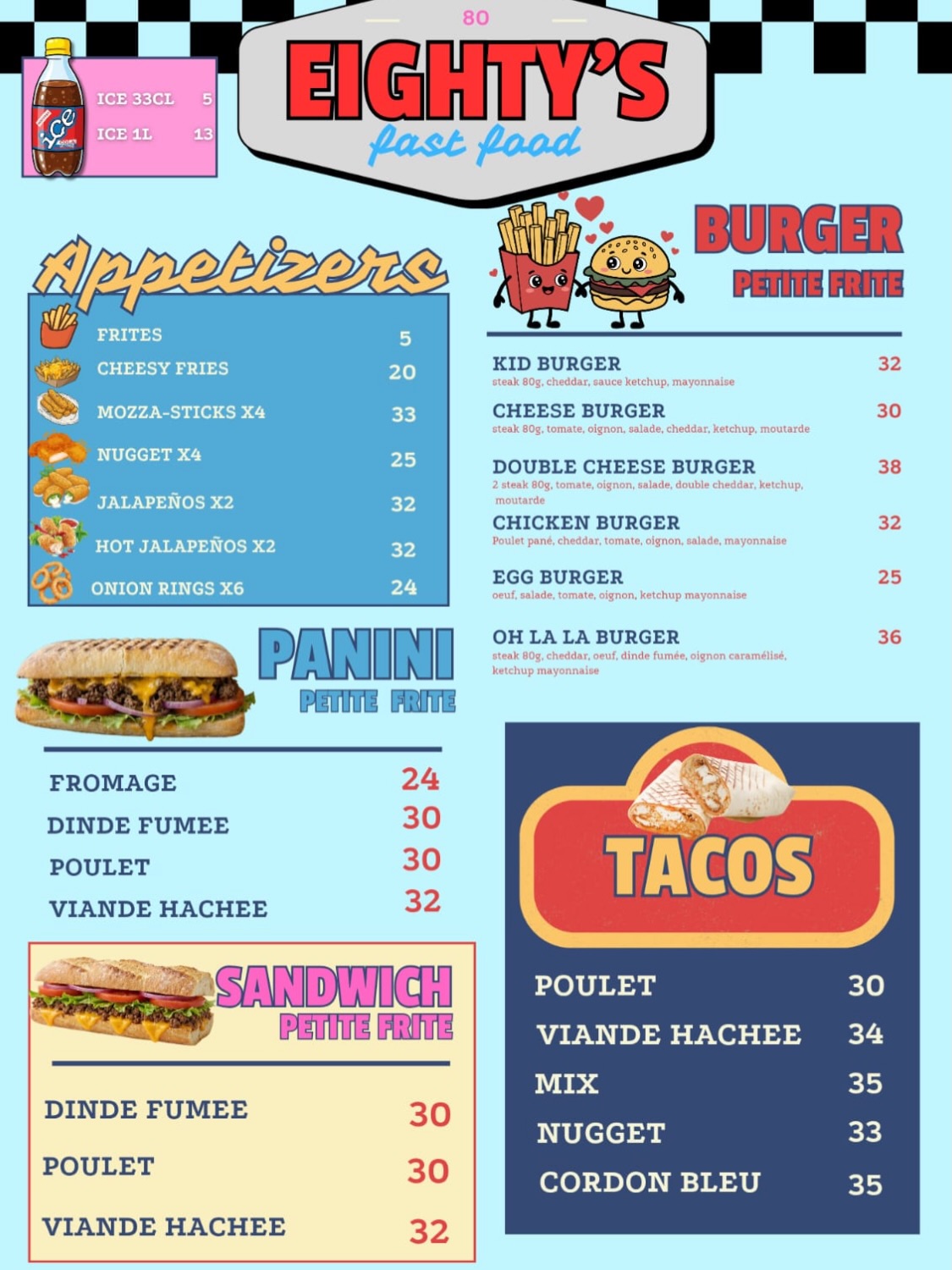 Menu 1 — Eighty's Fast Food