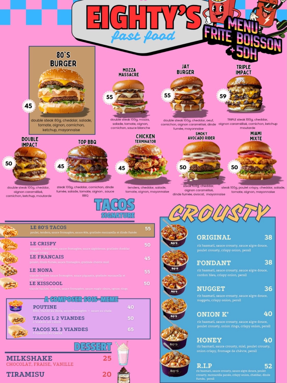 Menu 2 — Burgers & Spéciaux